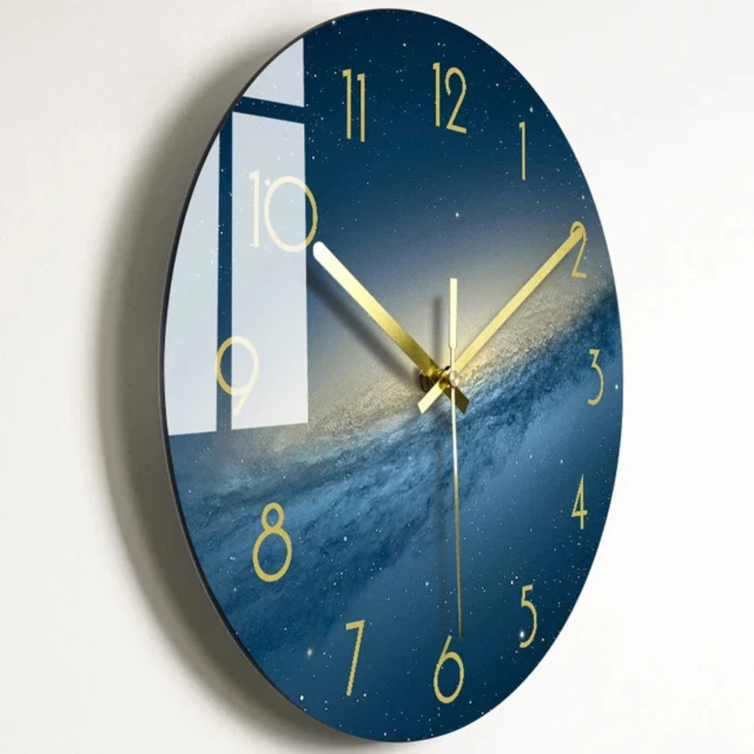Large Glass Wall Clock with Clearly Marked Dial