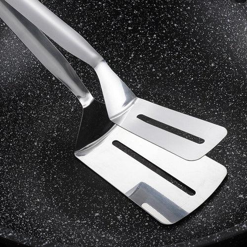 BowLift | Double-sided stainless steel turner with non-slip handle – Ideal for grilling and frying