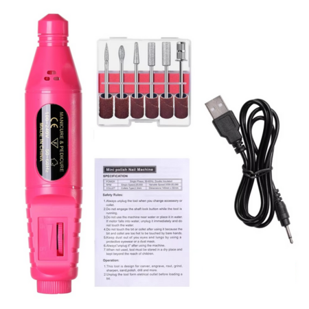 BowLift | 6-in-1 Electric Nail Drill Kit with Portable Manicure and Polishing Tools