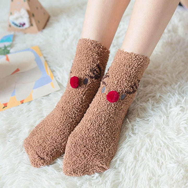 BowLift | 4 Pairs Christmas-themed Coral Fleece Soft Warm Socks