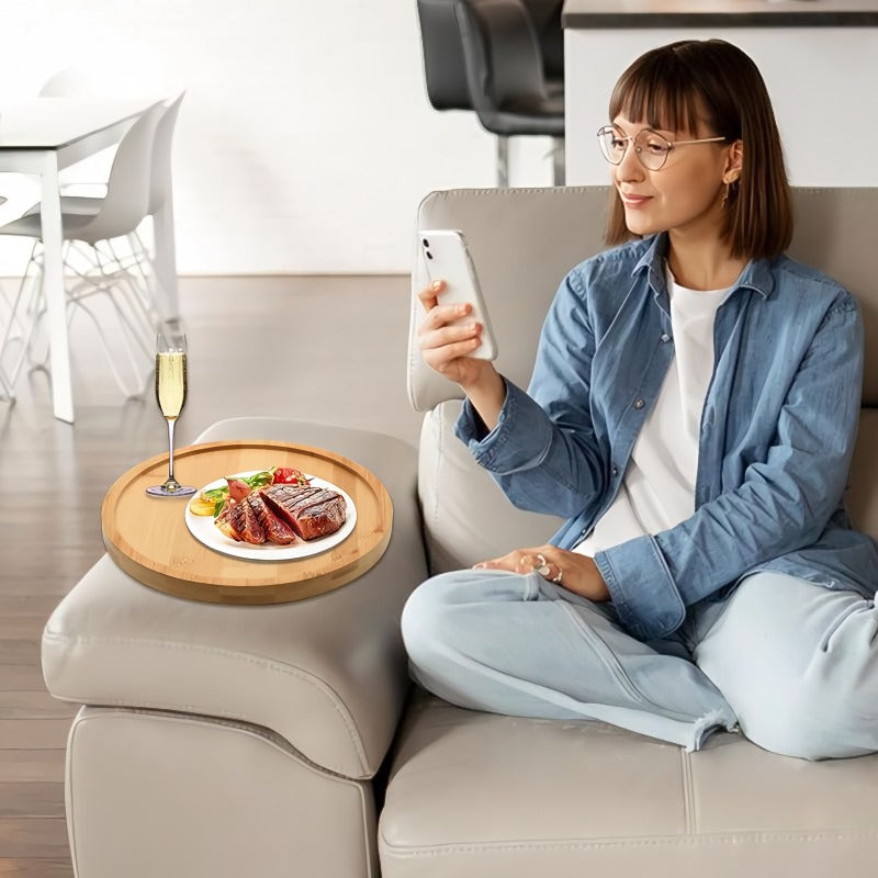 BowLift | Wooden Sofa Armrest Side Table