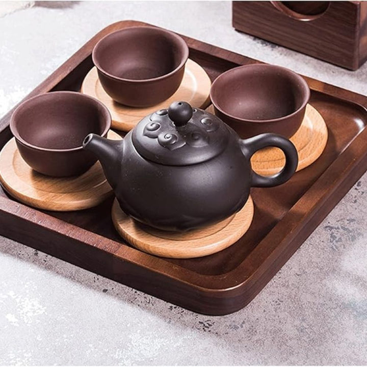 BowLift | Japanese Style Wooden Coaster | 6pcs Set