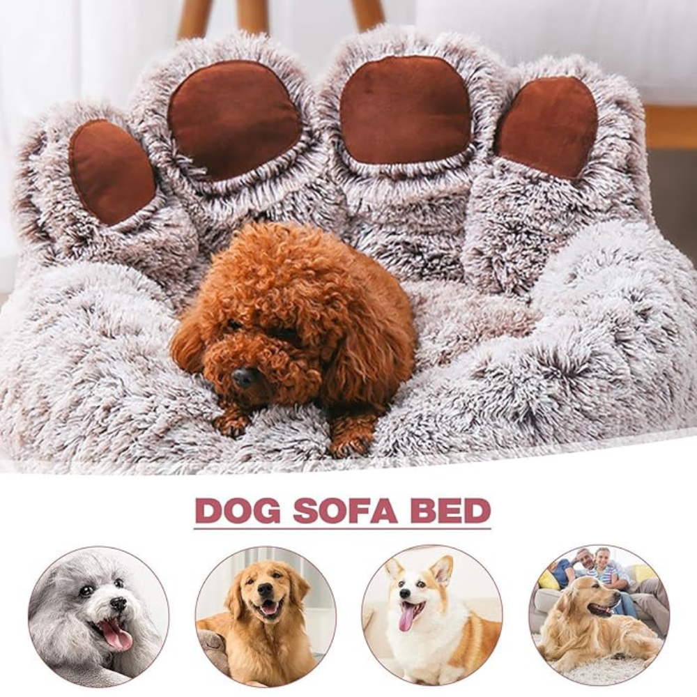 PawCuddle • Plush Paw-Shaped Dog Bed