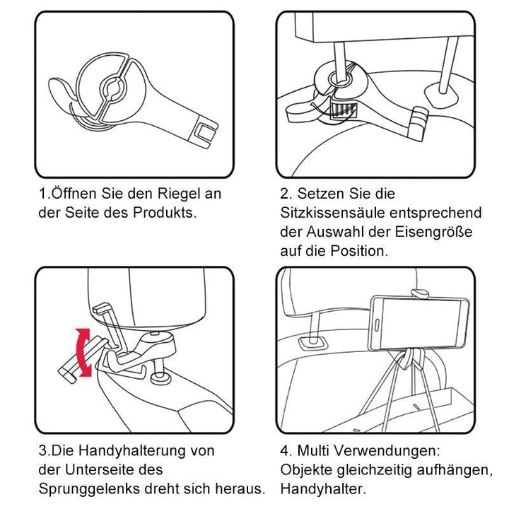 BowLift | Hook for car seats with phone holder