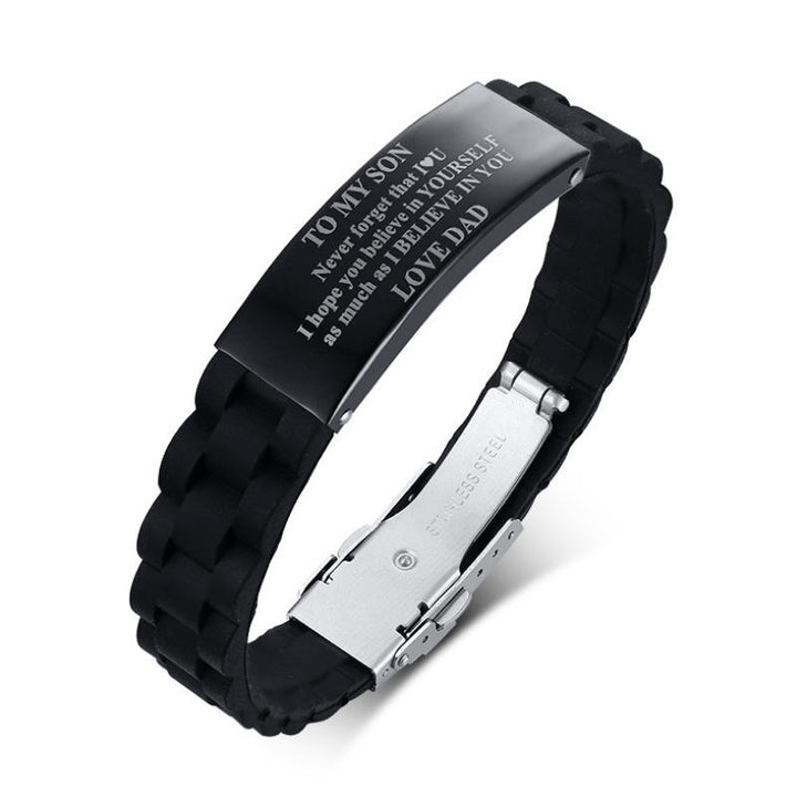 BowLift | Silicone bracelet with stainless steel plate
