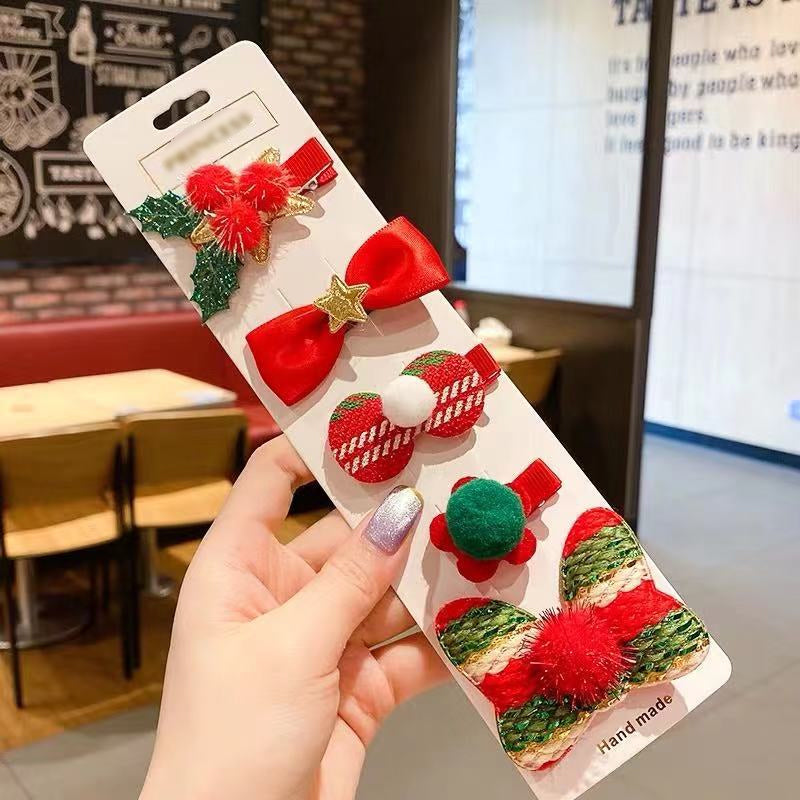BowLift | 5 Pieces Christmas Hair Clips Set