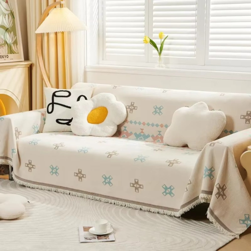 BowLift | Meringue Chenille Geometry Sofa Cover