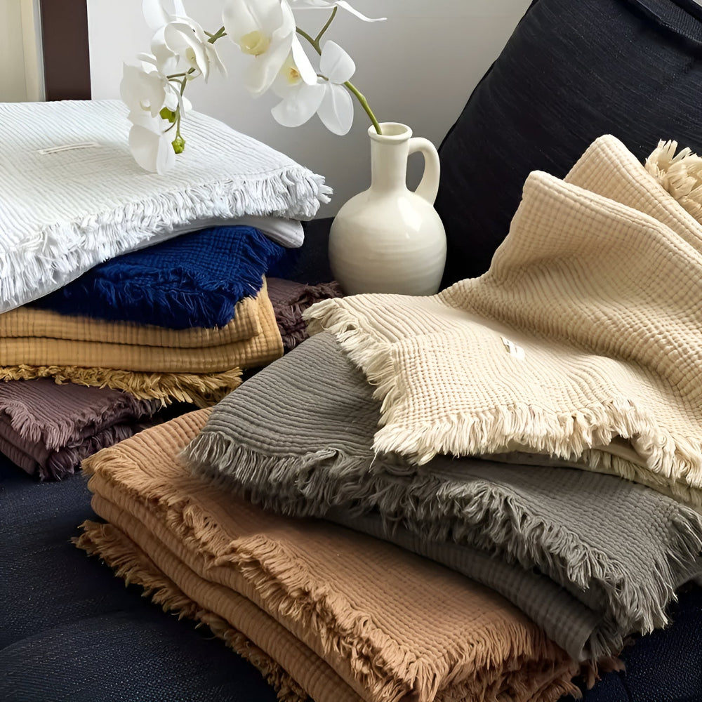 BowLift | Cotton Crinkle Tassel Blanket