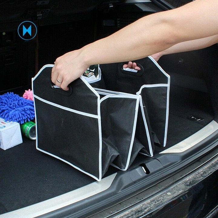 Foldable Car Trunk Storage Box with 3 Compartments
