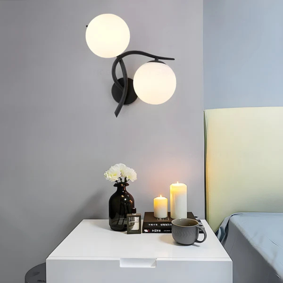 BowLift | Glass and Copper LED Wall Light with Warm White Glow