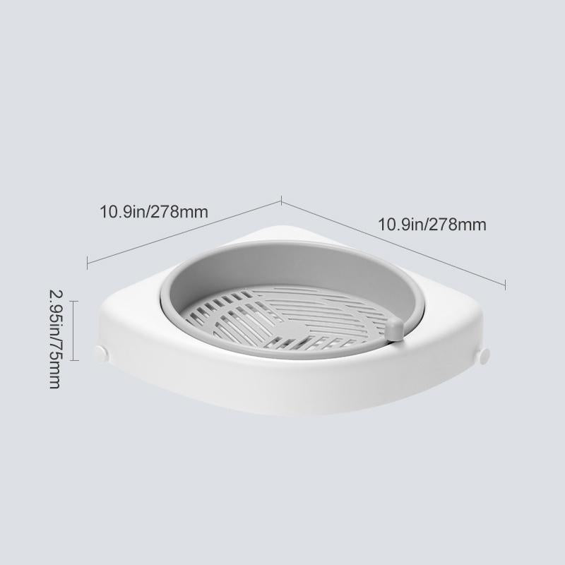 Waterproof Rotating Bathroom Corner Shelf