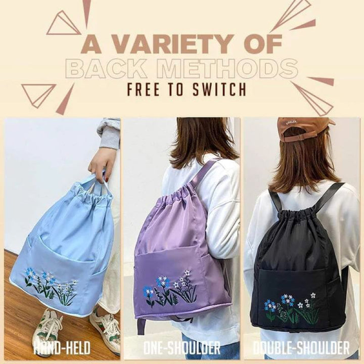 BowLift | Simple embroidered drawstring yoga bag