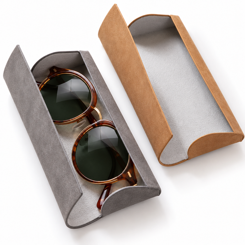 Suede Hard-Shell Foldable Glasses Case Bowlift
