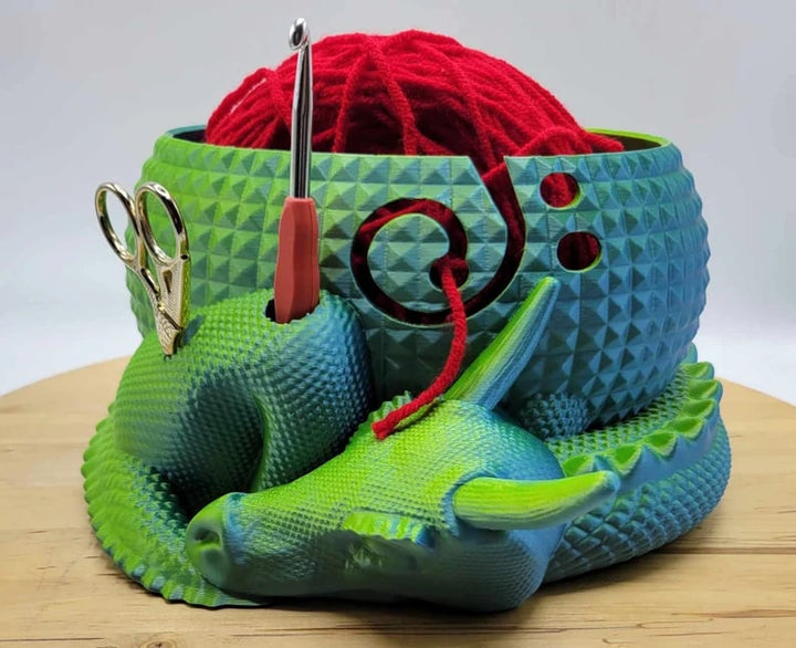 BowLift | Large Fantasy Dragon and Egg Fantasy Bowl Knitting or Crochet Bowl