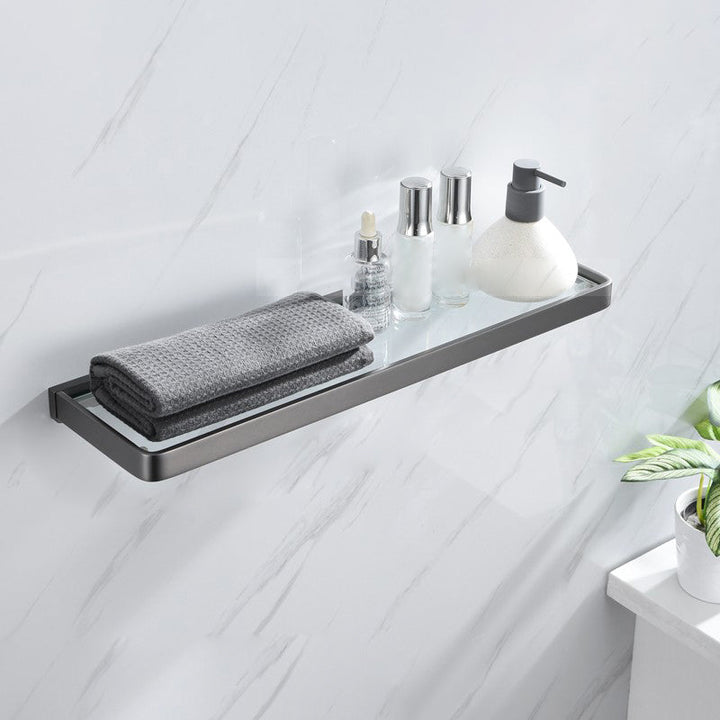 BowLift | Gray 5-piece modern bathroom accessory set made of stainless steel