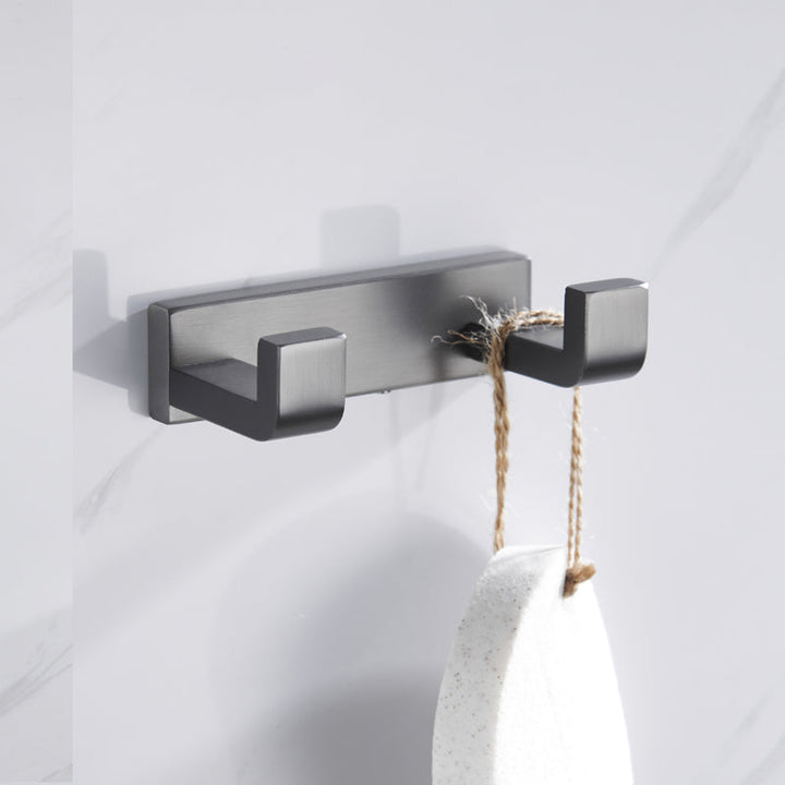 BowLift | Gray 5-piece modern bathroom accessory set made of stainless steel