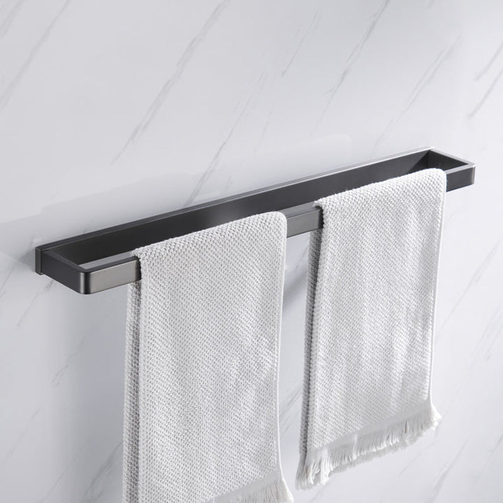 BowLift | Gray 5-piece modern bathroom accessory set made of stainless steel