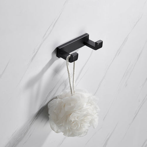 BowLift | Matte Black 5-piece modern bathroom accessory as individual piece or as set with towel bar