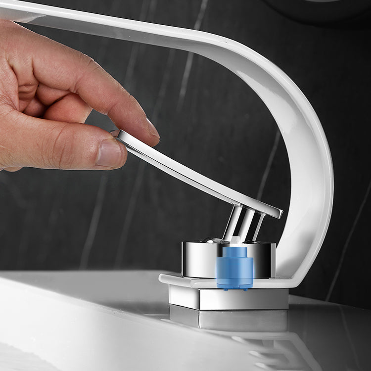 BowLift | Bathroom faucet brass waterfall spout lever handle basin faucet