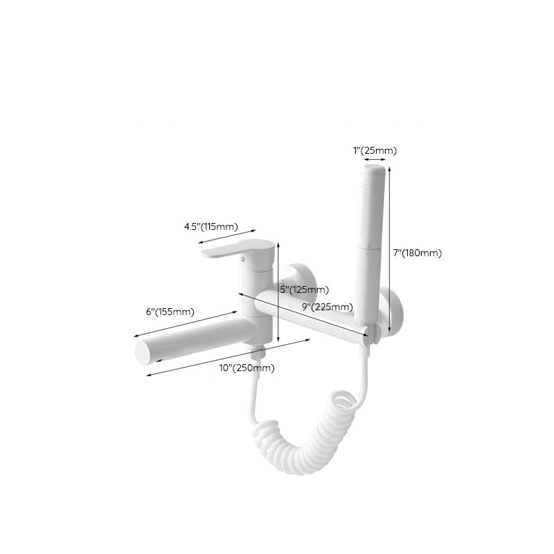 BowLift | Metal Modern Bathroom Faucet White Single Handle Bathtub Fill Valve Trim