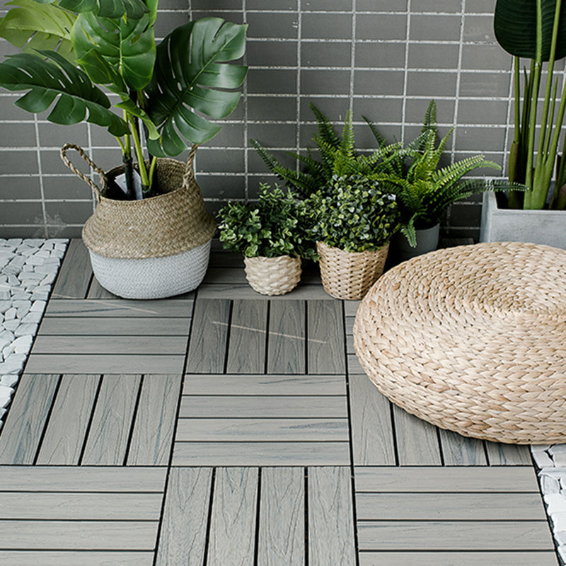 BowLift | Square Patio Tiles Interlocking Striped Pattern Deck Board