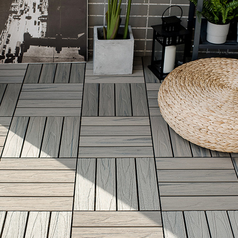 BowLift | Square Patio Tiles Interlocking Striped Pattern Deck Board