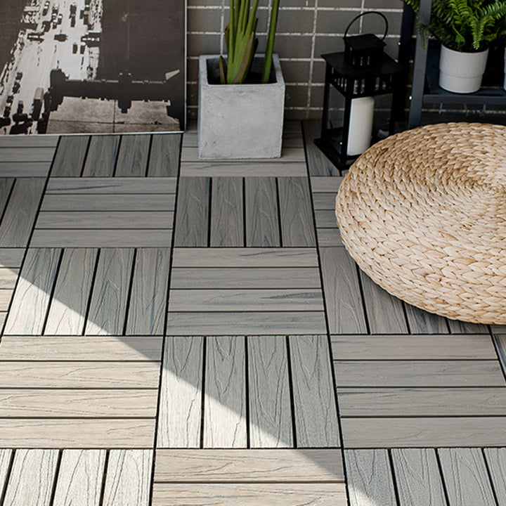 BowLift | Square Patio Tiles Interlocking Striped Pattern Deck Board