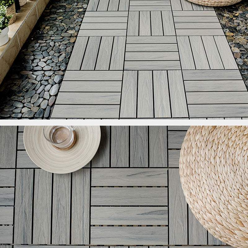 BowLift | Square Patio Tiles Interlocking Striped Pattern Deck Board