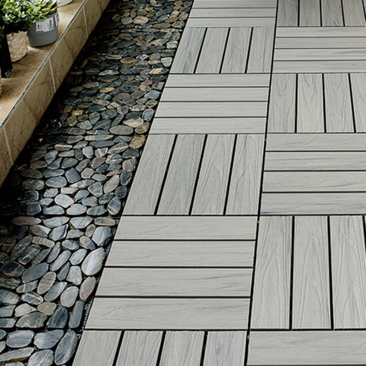 BowLift | Square Patio Tiles Interlocking Striped Pattern Deck Board