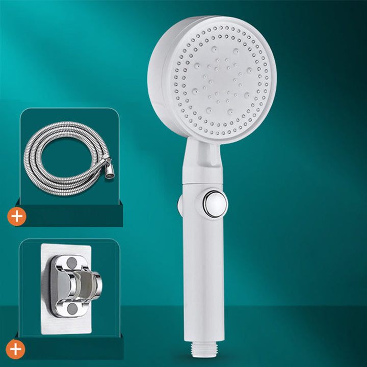 BowLift | 5 Sprays Shower Head Round Wall Mounted Plastic Wall Connector Holder Handheld Shower Head