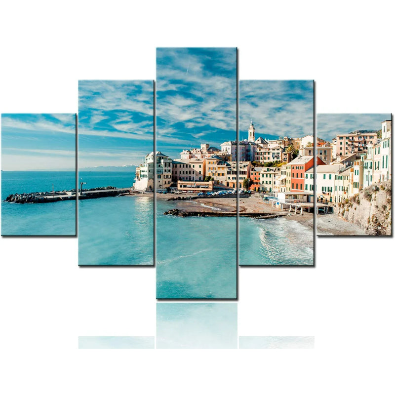 Mediterranean Sea Side 5 Piece Canvas | Bowlift