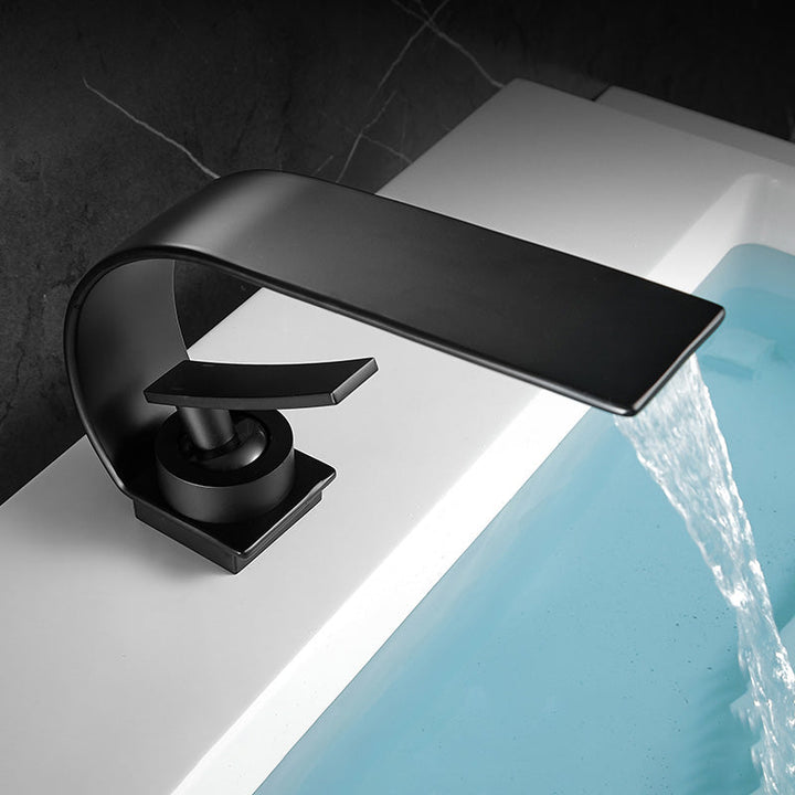 BowLift | Unique Bathroom Waterfall Spout Brass Basin Faucet