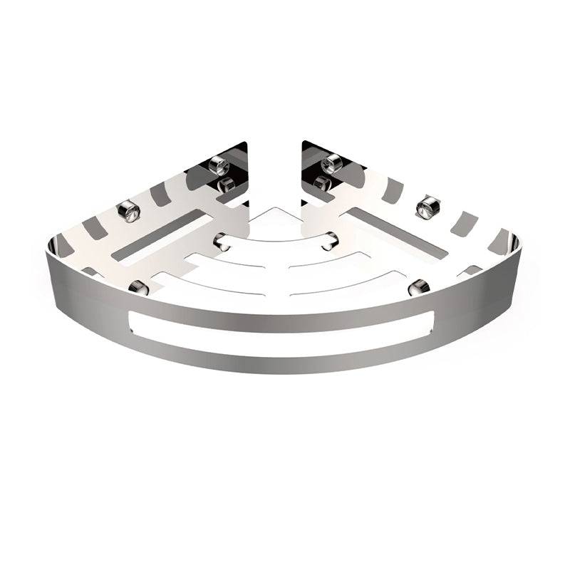 BowLift | Polished Chrome Modern Bathroom Accessory Set Stainless Steel Triangular Bath Shelf