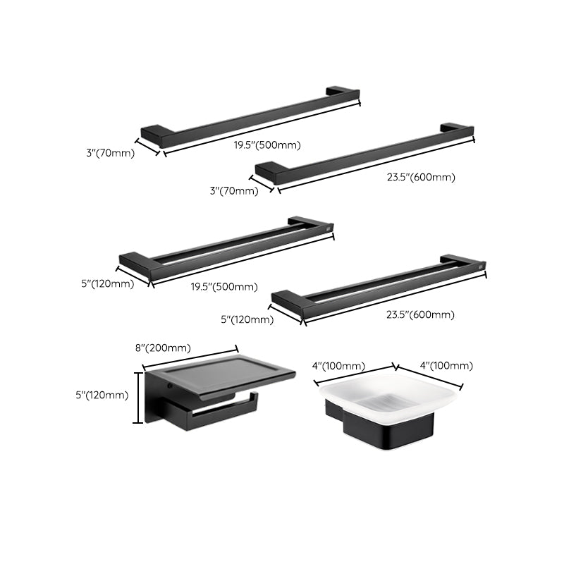 BowLift | 5-piece Modernism Bath Accessory Set in Matte Black Stainless Steel