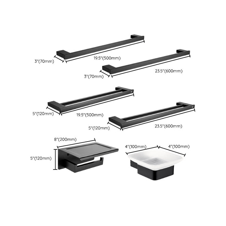BowLift | 5-piece Modernism Bath Accessory Set in Matte Black Stainless Steel