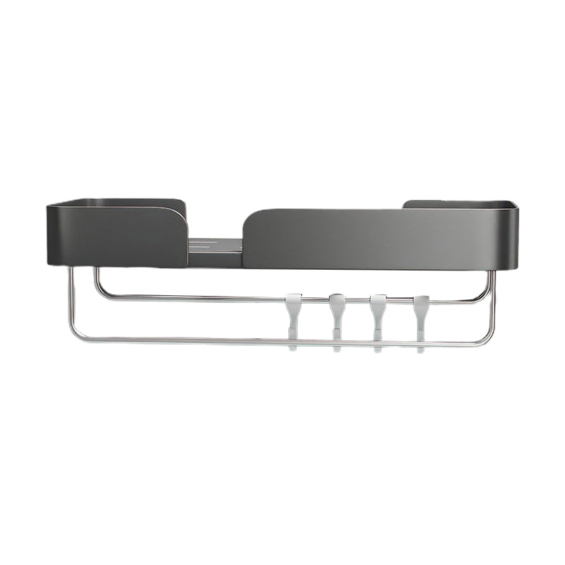BowLift | 3-piece modern bathroom hardware set aluminum bathroom shelf in gray