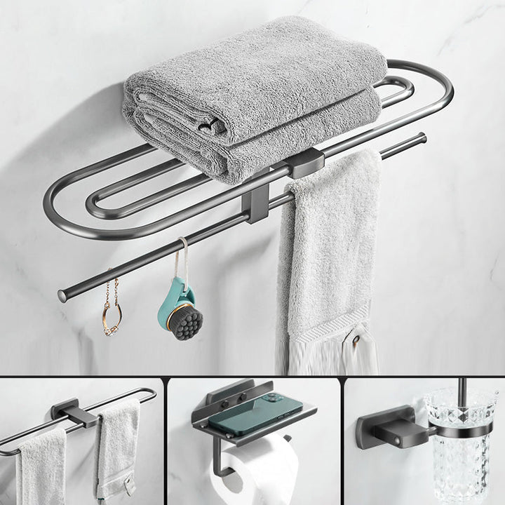 BowLift | Modern Silver Bathroom Accessories As Individual Piece Or In Set With Towel Bar