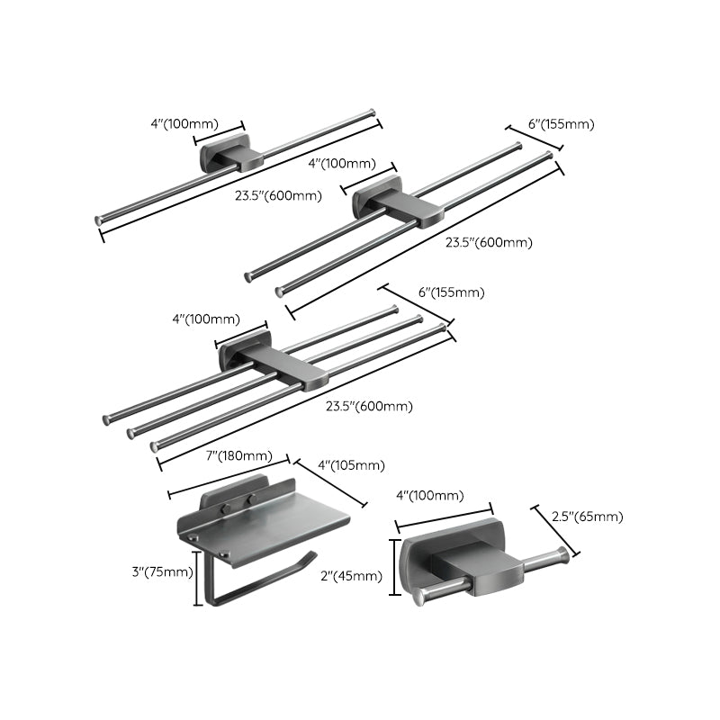 BowLift | Modern Silver Bathroom Accessories As Individual Piece Or In Set With Towel Bar