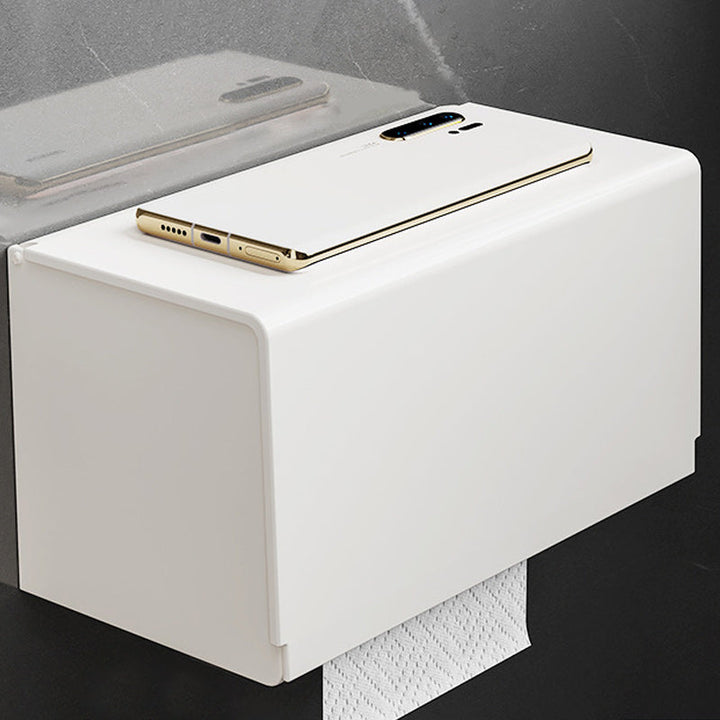 BowLift | Modern bathroom accessory set in white with bath shelf/towel bar/bath towel hooks
