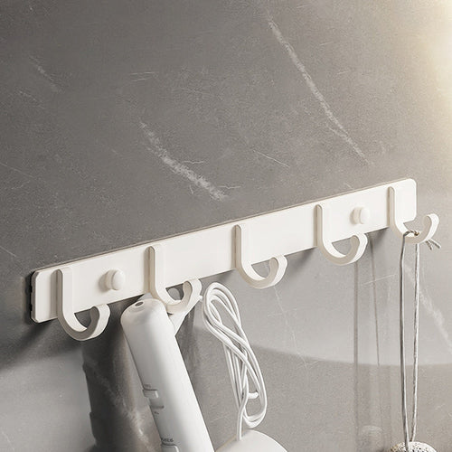 BowLift | Modern bathroom accessory set in white with bath shelf/towel bar/bath towel hooks