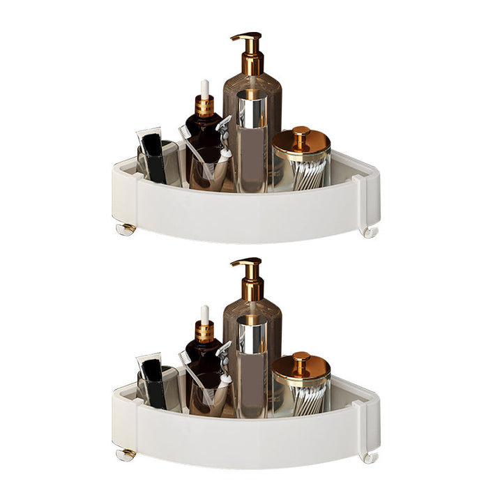 BowLift | Modern bathroom accessory set in white with bath shelf/towel bar/bath towel hooks