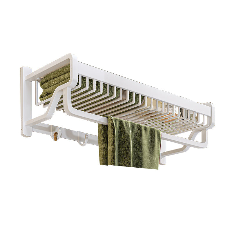 BowLift | Modern bathroom accessory set in white with bath shelf/towel bar/bath towel hooks