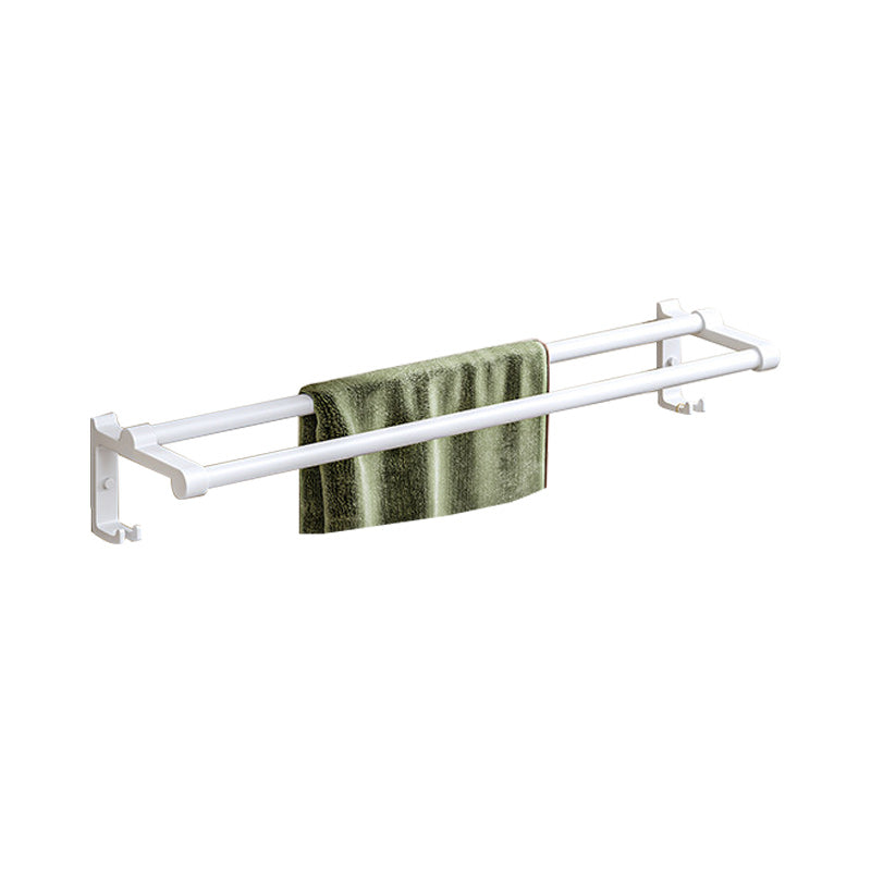 BowLift | Modern bathroom accessory set in white with bath shelf/towel bar/bath towel hooks