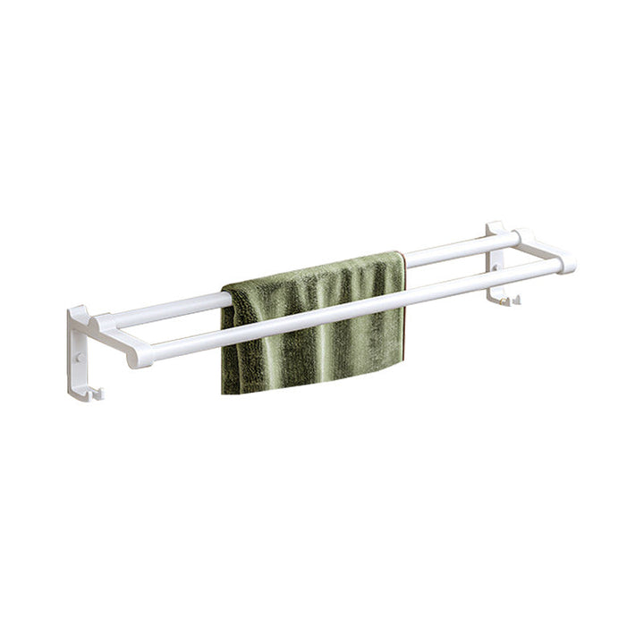 BowLift | Modern bathroom accessory set in white with bath shelf/towel bar/bath towel hooks