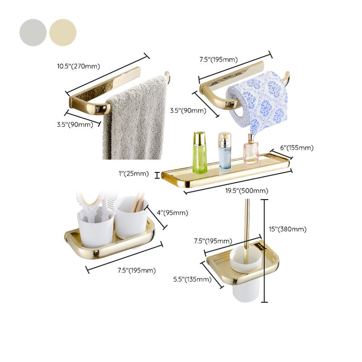 BowLift | Chrome/Gold Bathroom Accessories Set Modern Metal Bathroom Hardware Set