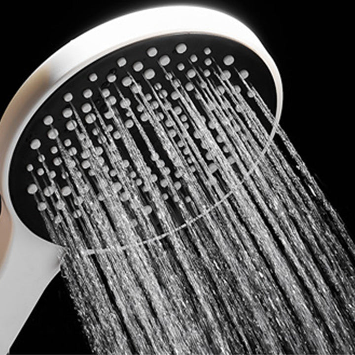 BowLift | Round Shower Set White Wall Mounted Hand Shower Lever Handle Shower Hose Swiveling Shower Set