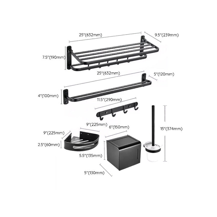 BowLift | Modern black bathroom accessory set towel holder bathroom shelf bathroom faucet set
