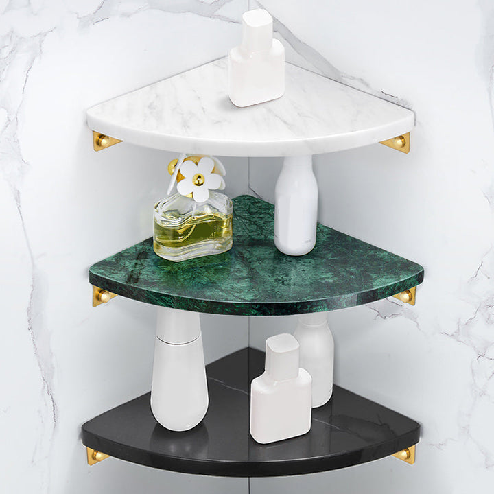 BowLift | 2-piece Bathroom Hardware Set Metal and Marble Bathroom Shelf Set