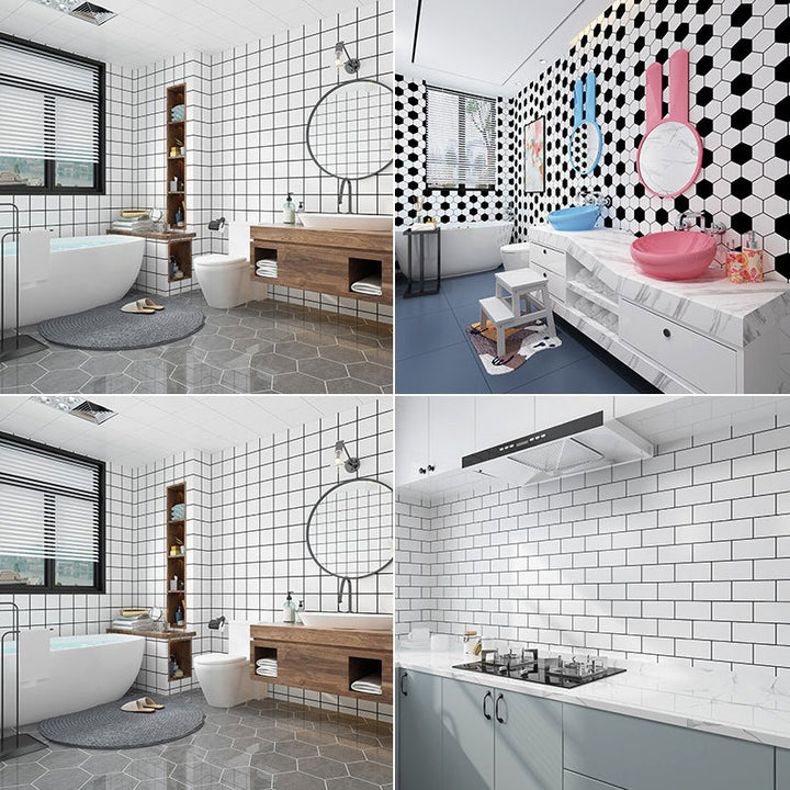 BowLift | 12" x 24" marbling single plate waterproof backsplash wall tile for bathroom