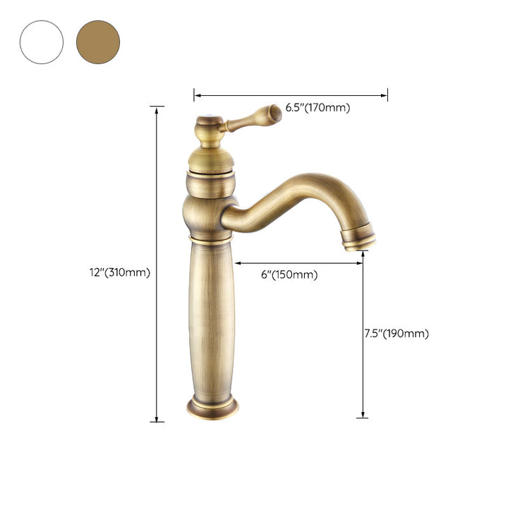 BowLift | Round Basin Faucet Bathroom Faucet Single Lever High Arc Basin Faucet